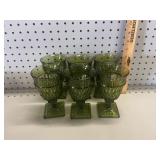 (6) VTG Indiana Glass Mount Vernon Avocado Green