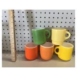 (5) Ceramic Colored Mugs