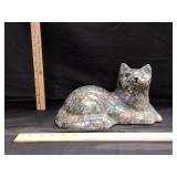 VTG Decoupage Cat Figurine
