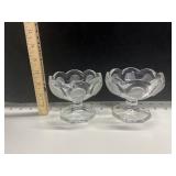 (2) VTG Pedestal Fostoria Coin Glass Compotes