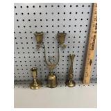 (3) Brass Candle Holders