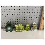 (4) Ceramic Frog Figurines