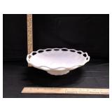 VTG Westmoreland Milk Glass Bowl Laced Edge
