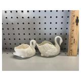 (2) Lenox Ceramic Swan Figurines