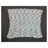 Handmade Blue & Pink Crochet Afghan 50x55'