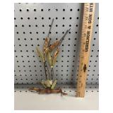 VTG Copper & Brass Cattail & Reed Wall Art