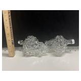 (2) VTG Clear Glass Grape Cluster Bottles