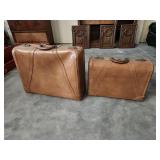 (2) Leather Suitcases