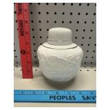 Vtg Chinese Ginger Jar Printed Plum Pattern