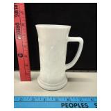 Vtg Federal Milk Glass Beer Stein Tavern Scene