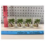 Vtg Hazel Atlas Frosted Palm Tree Shot Glasses