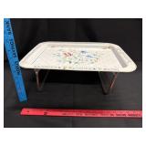 Vtg Metal TV Tray Floral Design