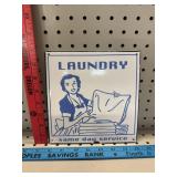 Laundry Room Metal & Enamel Sign 8x8'