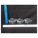 (3) Pyrex Clear Glass Custard Cups
