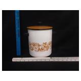 VTG Ekco Country Garden Porcelain Clad Stock Pot