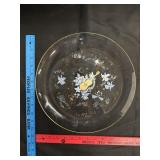 Handpainted Clear Glass Plate by Psyche