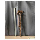 33' Hand Carved Wood Walking Stick