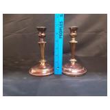 (2) VTG Silver-plated Candlestick Holders