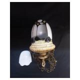 VTG Ceiling Hanging Light w/ Stained Glass Shade
