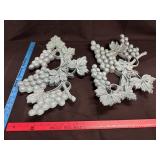 Vtg Grape Cluster Wall Plaques
