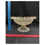 Vtg Round Metal Wire Basket