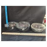 (3) Pyrex Clear Glass Baking Dishes w/Lids