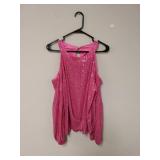 Pink Sequin Cold-Shoulder Top Size XL
