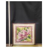 VTG Star Gazer Lily Cross Stitch 18'x18'