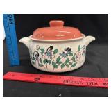 Vtg Petal Pets Dog Wood Themed Casserole Dish