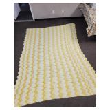 Yellow/White Homemade Crochet Afghan Throw