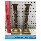 Vtg Pair of Brass Candlestick Holders