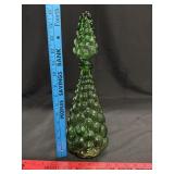Vtg Italian Green Glass Grape Decanter w/ Stopper