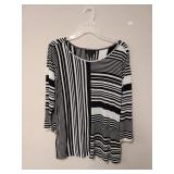 Worthington Women's Black & Silver LS Shirt Size L
