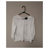 Cynthia Rowley White BOHO Lace Top Size M