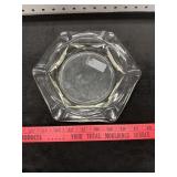 Clear Glass Hexagon Shaped Ashtray