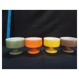 (4) Federal Glass Footed Mugs