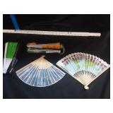 (6) Handpainted Folding Fans