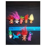 (9) VTG Trolls Small Figurines