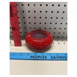 Vtg Red Blown Art Glass Ashtray w/ Rests