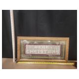 Framed Crochet Doily 'Merry Christmas ' 12'x23'
