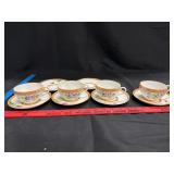 Vtg Japanese Lusterware Teacups & Saucers