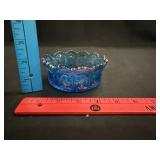Vtg Aqua Blue Glass Bowl