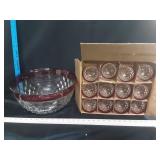 Whitehall Ruby Red Punch Bowl Set w/ Cups