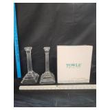 Pair Of Lead Crystal Candlestick Holders