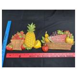 Vtg Homco Fruit Themed Wall Plaques