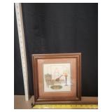 Framed Needlepoint 'Cozy Scene'