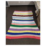 Homemade Colorful Striped Crocheted Afghan