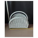 White Wicker Magazine Rack