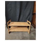 2-Tier Slotted Bamboo Shoe Rack
