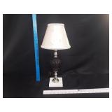 18' VTG Table Lamp w/ Purple Glass & Marble Base